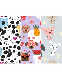 Heko Panels Stoff Panel Wasserdicht Mit 3 Mustern Canvas-Stoff Polyester Stoff Zum Nähen - Hunde