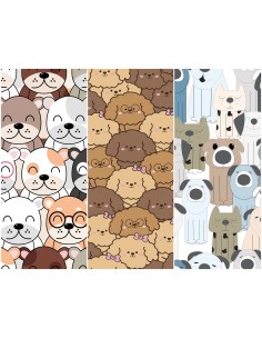 Heko Panels Stoff Panel Wasserdicht Mit 3 Mustern Canvas-Stoff Polyester Stoff Zum Nähen - Hunde