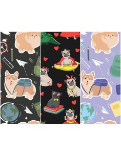 Heko Panels Stoff Panel Wasserdicht Mit 3 Mustern Canvas-Stoff Polyester Stoff Zum Nähen - Hunde