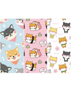 Heko Panels Stoff Panel Wasserdicht Mit 3 Mustern Canvas-Stoff Polyester Stoff Zum Nähen - Hunde