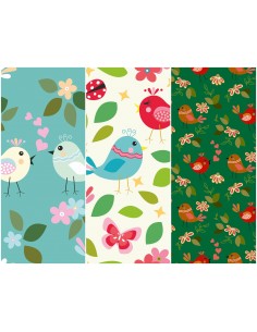 Heko Panels Stoff Panel Wasserdicht Mit 3 Mustern Canvas-Stoff Polyester Stoff Zum Nähen - Vögel