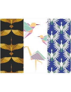 Heko Panels Stoff Panel Wasserdicht Mit 3 Mustern Canvas-Stoff Polyester Stoff Zum Nähen - Vögel