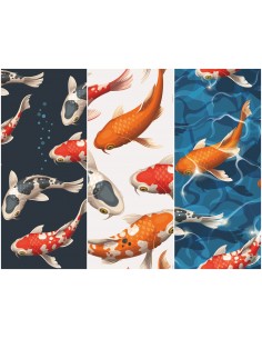 Heko Panels Stoff Panel Wasserdicht Mit 3 Mustern Canvas-Stoff Polyester Stoff Zum Nähen - Fisch
