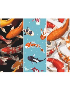 Heko Panels Stoff Panel Wasserdicht Mit 3 Mustern Canvas-Stoff Polyester Stoff Zum Nähen - Fisch