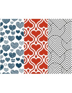 Heko Panels Stoff Panel Wasserdicht Mit 3 Mustern Canvas-Stoff Polyester Stoff Zum Nähen - Herzen