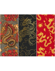 Heko Panels Stoff Panel Wasserdicht Mit 3 Mustern Canvas-Stoff Polyester Stoff Zum Nähen - Drachen
