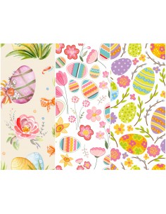 Heko Panels Stoff Panel Wasserdicht Mit 3 Mustern Canvas-Stoff Polyester Stoff Zum Nähen - Ostern
