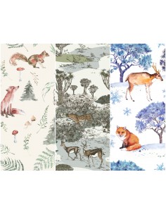 Heko Panels Stoff Panel Wasserdicht Mit 3 Mustern Canvas-Stoff Polyester Stoff Zum Nähen - Tiere