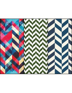 Heko Panels Stoff Panel Wasserdicht Mit 3 Mustern Canvas-Stoff Polyester Stoff Zum Nähen - Zickzack