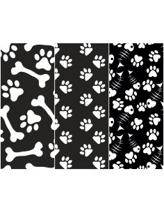 Heko Panels Stoff Panel Wasserdicht Mit 3 Mustern Canvas-Stoff Polyester Stoff Zum Nähen - Pfoten