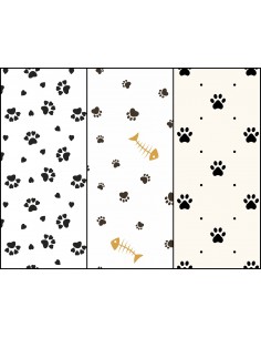 Heko Panels Stoff Panel Wasserdicht Mit 3 Mustern Canvas-Stoff Polyester Stoff Zum Nähen - Pfoten