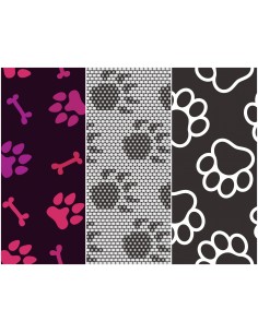Heko Panels Stoff Panel Wasserdicht Mit 3 Mustern Canvas-Stoff Polyester Stoff Zum Nähen - Pfoten