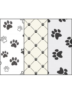Heko Panels Stoff Panel Wasserdicht Mit 3 Mustern Canvas-Stoff Polyester Stoff Zum Nähen - Pfoten