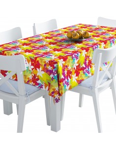 Tischdecke Abwaschbar Tischtuch Gartentischdecke Fleckschutz Wasserabweisend Tafeldecke - aquarell Blumen Blätter