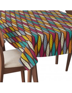 Tischdecke Abwaschbar Tischtuch Gartentischdecke Fleckschutz Wasserabweisend Tafeldecke - geometrisch Blätter