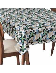 Tischdecke Abwaschbar Tischtuch Gartentischdecke Fleckschutz Wasserabweisend Tafeldecke - abstrakte tropische Blumen