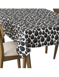 Tischdecke Abwaschbar Tischtuch Gartentischdecke Fleckschutz Wasserabweisend Tafeldecke - schwarze Öltropfen