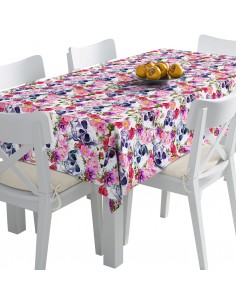 Tischdecke Abwaschbar Tischtuch Gartentischdecke Fleckschutz Wasserabweisend Tafeldecke - Totenköpfe mit Blumen 3