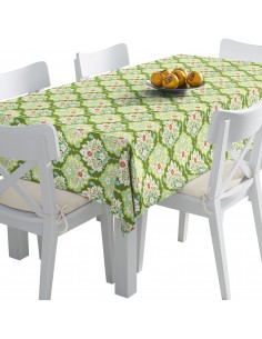 Tischdecke Abwaschbar Tischtuch Gartentischdecke Fleckschutz Wasserabweisend Tafeldecke - Damast-Muster