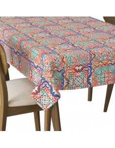 Tischdecke Abwaschbar Tischtuch Gartentischdecke Fleckschutz Wasserabweisend Tafeldecke - mexikanische Talavera 3