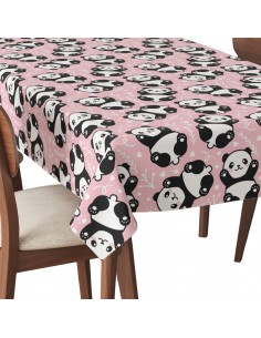 Tischdecke Abwaschbar Tischtuch Gartentischdecke Fleckschutz Wasserabweisend Tafeldecke - Panda 2