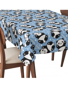 Tischdecke Abwaschbar Tischtuch Gartentischdecke Fleckschutz Wasserabweisend Tafeldecke - Panda 3