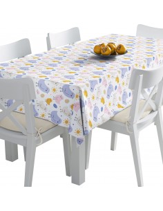 Tischdecke Abwaschbar Tischtuch Gartentischdecke Fleckschutz Wasserabweisend Tafeldecke - Hühner und Ostereier