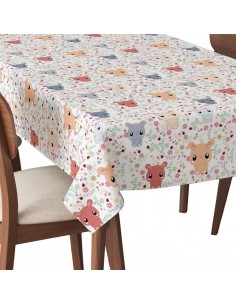 Tischdecke Abwaschbar Tischtuch Gartentischdecke Fleckschutz Wasserabweisend Tafeldecke - Hasen-Doodle