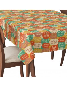 Tischdecke Abwaschbar Tischtuch Gartentischdecke Fleckschutz Wasserabweisend Tafeldecke - Back to School