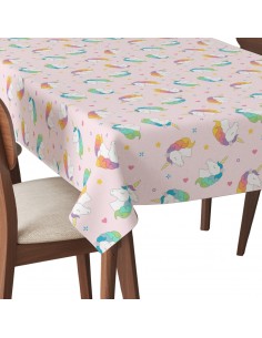 Tischdecke Abwaschbar Tischtuch Gartentischdecke Fleckschutz Wasserabweisend Tafeldecke - Einhornkopf