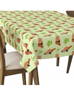 Tischdecke Abwaschbar Tischtuch Gartentischdecke Fleckschutz Wasserabweisend Tafeldecke - roter Panda