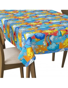 Tischdecke Abwaschbar Tischtuch Gartentischdecke Fleckschutz Wasserabweisend Tafeldecke - Kawaii-Wetter