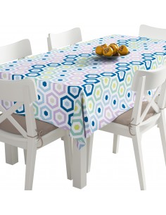 Tischdecke Abwaschbar Tischtuch Gartentischdecke Fleckschutz Wasserabweisend Tafeldecke - Hexagon