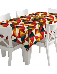 Tischdecke Abwaschbar Tischtuch Gartentischdecke Fleckschutz Wasserabweisend Tafeldecke - 3D-Dreiecke