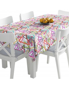 Tischdecke Abwaschbar Tischtuch Gartentischdecke Fleckschutz Wasserabweisend Tafeldecke - geometrisch 9