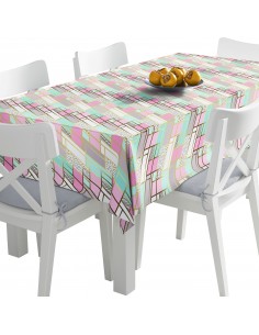 Tischdecke Abwaschbar Tischtuch Gartentischdecke Fleckschutz Wasserabweisend Tafeldecke - geometrisch 4