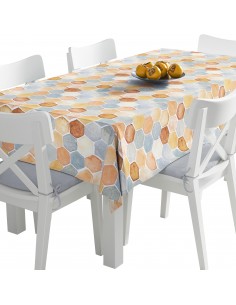 Tischdecke Abwaschbar Tischtuch Gartentischdecke Fleckschutz Wasserabweisend Tafeldecke - geometrisch sechseckig