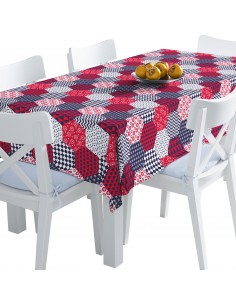 Tischdecke Abwaschbar Tischtuch Gartentischdecke Fleckschutz Wasserabweisend Tafeldecke - geometrische bunte Sechsecke