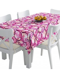 Tischdecke Abwaschbar Tischtuch Gartentischdecke Fleckschutz Wasserabweisend Tafeldecke - lila Kreise