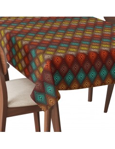 Tischdecke Abwaschbar Tischtuch Gartentischdecke Fleckschutz Wasserabweisend Tafeldecke - geometrische Punkte