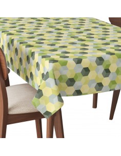 Tischdecke Abwaschbar Tischtuch Gartentischdecke Fleckschutz Wasserabweisend Tafeldecke - geometrisches Sechseck 3