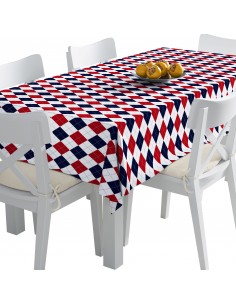 Tischdecke Abwaschbar Tischtuch Gartentischdecke Fleckschutz Wasserabweisend Tafeldecke - geometrisches Argyle-Muster 3