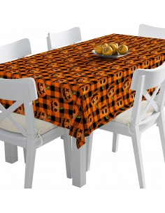 Tischdecke Abwaschbar Tischtuch Gartentischdecke Fleckschutz Wasserabweisend Tafeldecke - Halloween-Kürbis 2