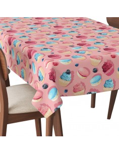 Tischdecke Abwaschbar Tischtuch Gartentischdecke Fleckschutz Wasserabweisend Tafeldecke - Muffins mit Sahne