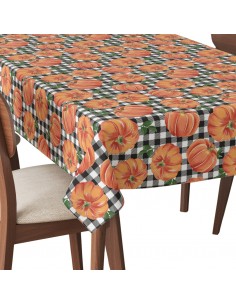 Tischdecke Abwaschbar Tischtuch Gartentischdecke Fleckschutz Wasserabweisend Tafeldecke - Kürbisse 2
