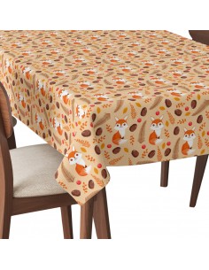 Tischdecke Abwaschbar Tischtuch Gartentischdecke Fleckschutz Wasserabweisend Tafeldecke - Fuchs im Herbst