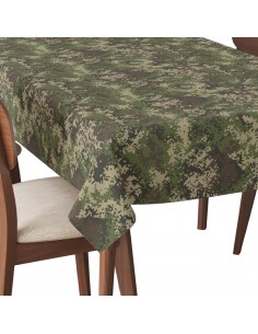 Tischdecke Abwaschbar Tischtuch Gartentischdecke Fleckschutz Wasserabweisend Tafeldecke - Camouflage Pixel