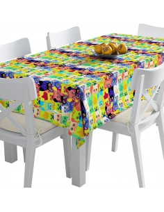 Tischdecke Abwaschbar Tischtuch Gartentischdecke Fleckschutz Wasserabweisend Tafeldecke - Bunte Katzen 2
