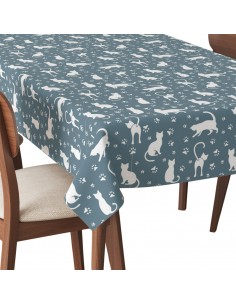 Tischdecke Abwaschbar Tischtuch Gartentischdecke Fleckschutz Wasserabweisend Tafeldecke - Silhouetten von Katzen