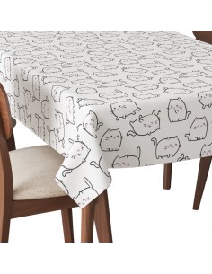 Tischdecke Abwaschbar Tischtuch Gartentischdecke Fleckschutz Wasserabweisend Tafeldecke - kawaii Babykatzen